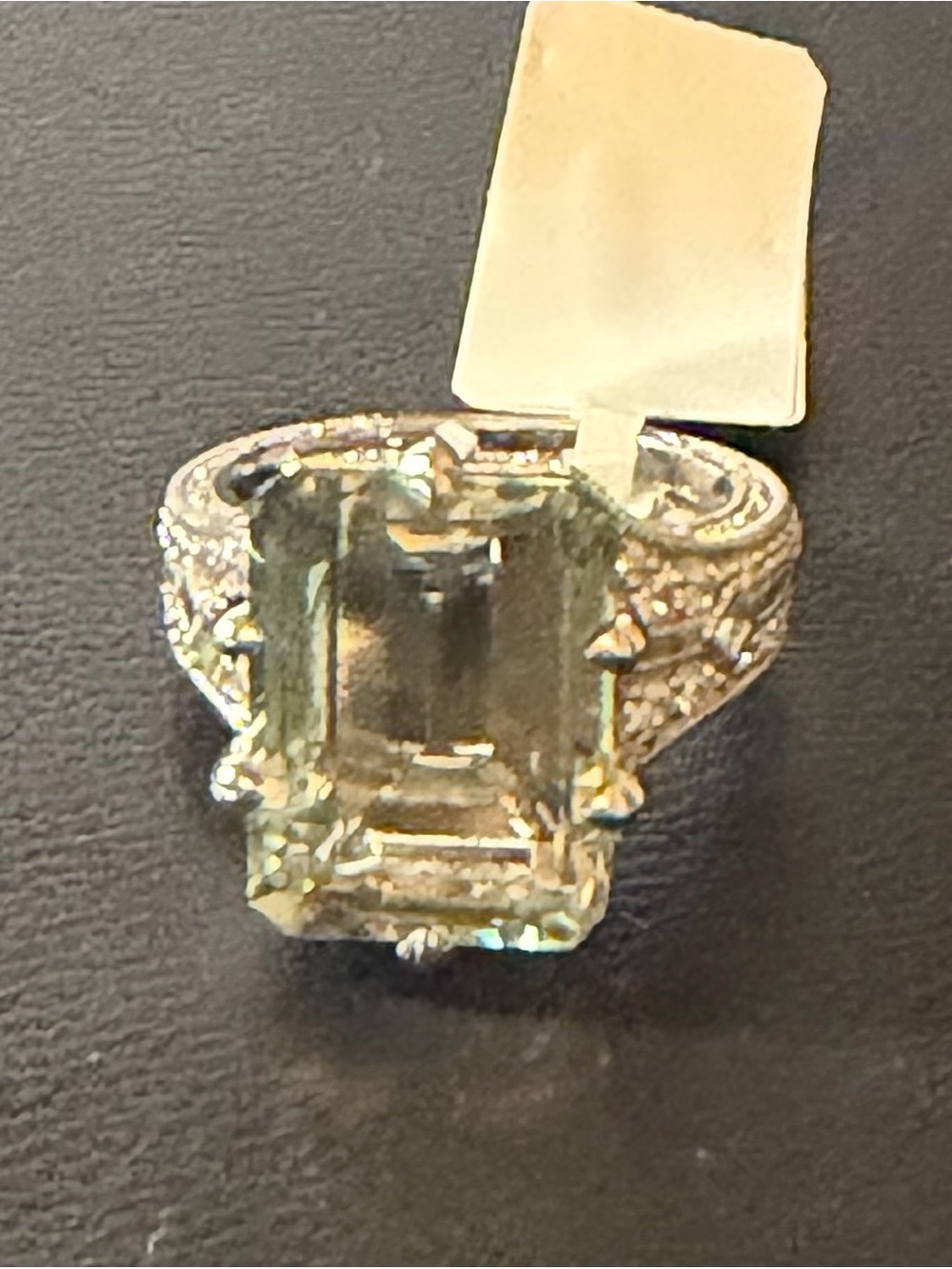 Judith Ripka Estate Collection Prasiolite CZ Sterling Silver Cocktail Ring, 6.5